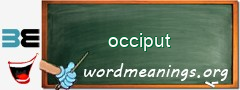 WordMeaning blackboard for occiput